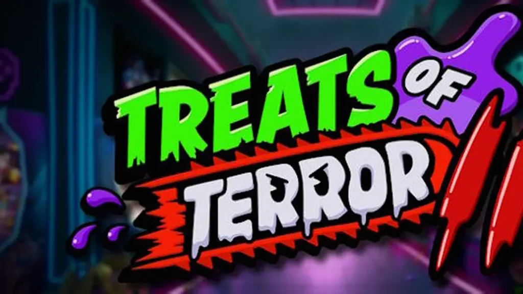Visual bertema horor lucu dari slot Treats of Terror II dengan karakter makanan yang hidup.